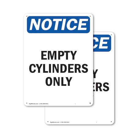 Signmission Empty Cylinders Only, 12 in W x Rectangle, Aluminum OS-2PACK-NS-A-1218-V-12022